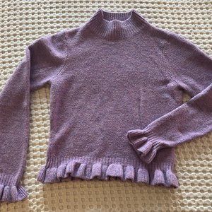 BCBG Paris Cropped Purple Sweater